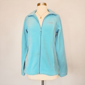 Columbia Teal Fleece Jacket Zipper Front Long Sleeve Women's Blue Gorpcore Small